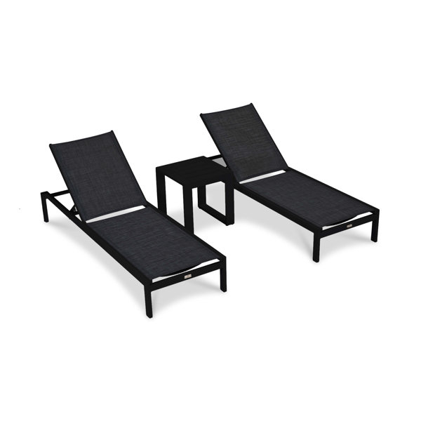 AllModern Xzavien Outdoor Metal Chaise Lounge Set with Table Wayfair